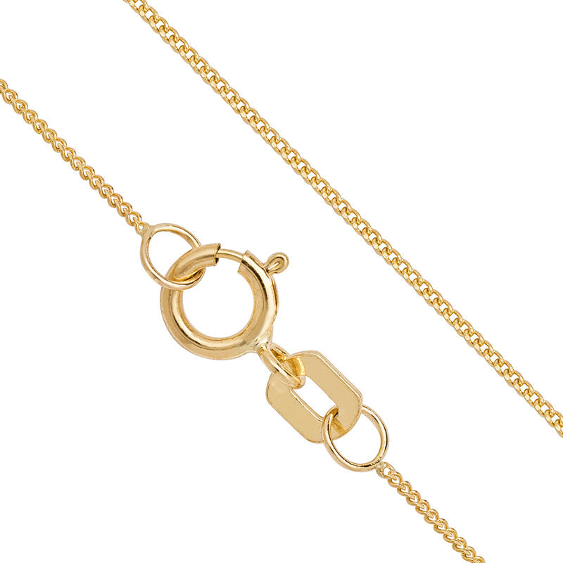 9ct Gold Diamond Cut Curb Chain - 1mm