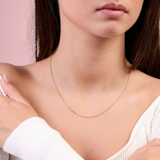 9ct Gold Faceted Flat Curb Chain