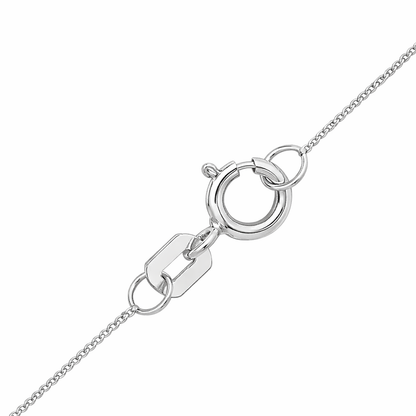 9ct White Gold Infinity CZ Heart Drop Pendant Necklace
