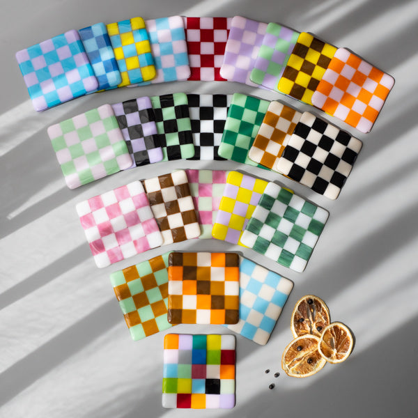 10cm Chequered Dual Coloured Coaster - Bullseye Collection