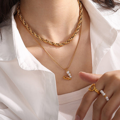 French Retro Pearl Love Necklace
