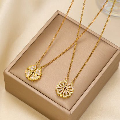 Magnetic Folding 4-in-1 Four-Leaf Clover Necklace