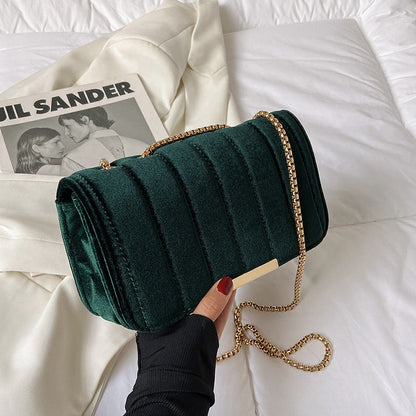 Shoulder Velvet Chain Crossbody Bag
