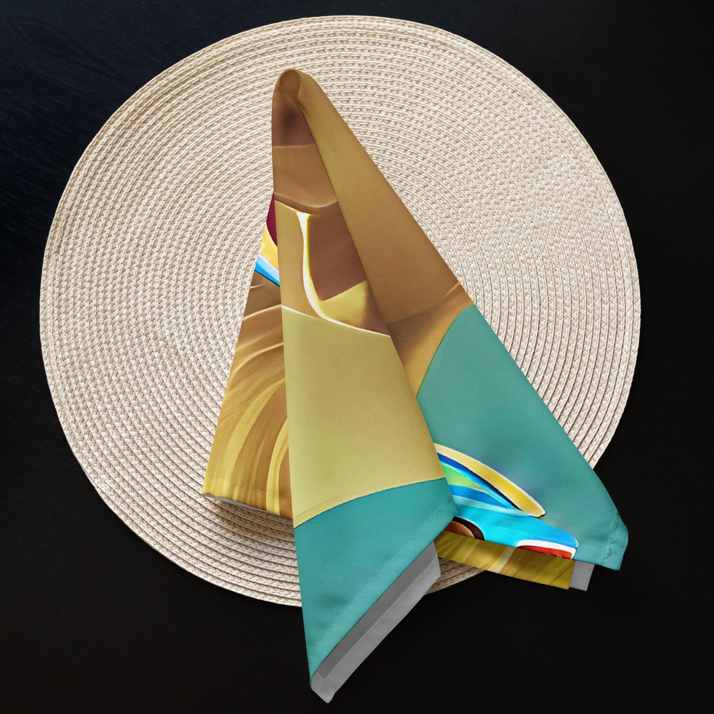 Retro Cool Blue - Cloth Napkin Set