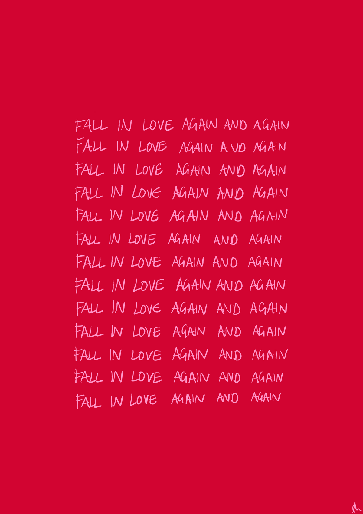 Fall In Love | Romantic Red Charli XCX Music Print