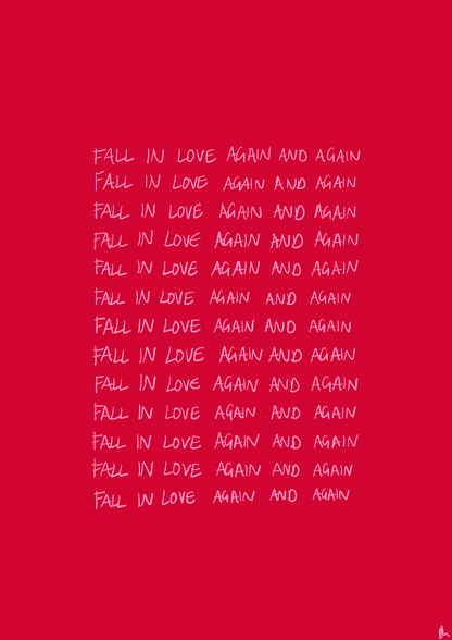 Fall In Love | Romantic Red Charli XCX Music Print