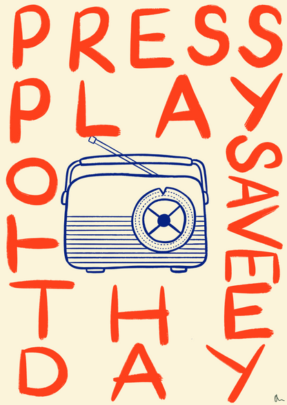 Press Play | Playful Maximalist Typographic Music Print