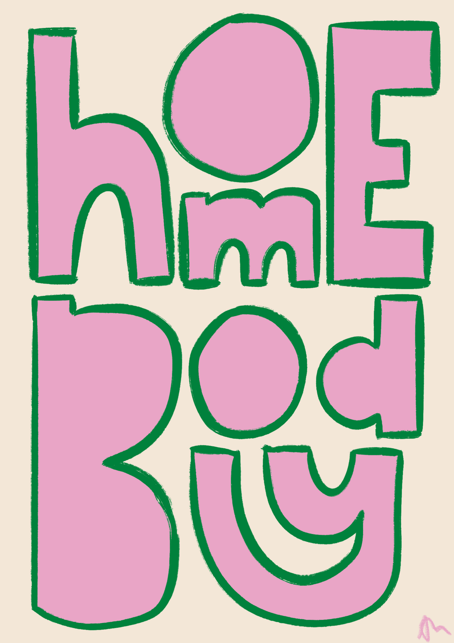 Homebody | Pink and Green Living Room Bright Bold Print Wall Art