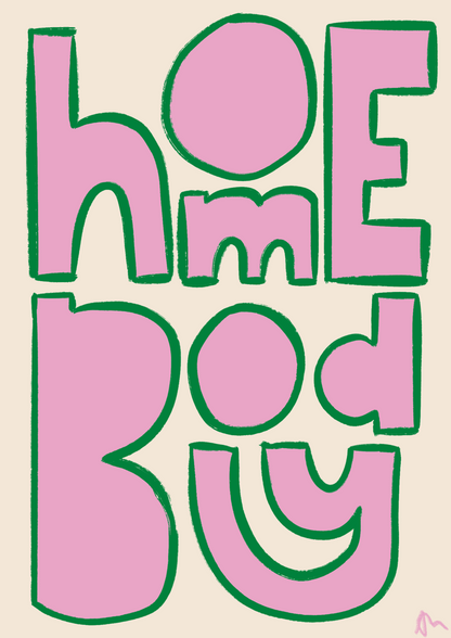 Homebody | Pink and Green Living Room Bright Bold Print Wall Art