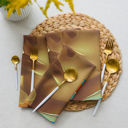 Retro Cool Orange - Cloth Napkin Set