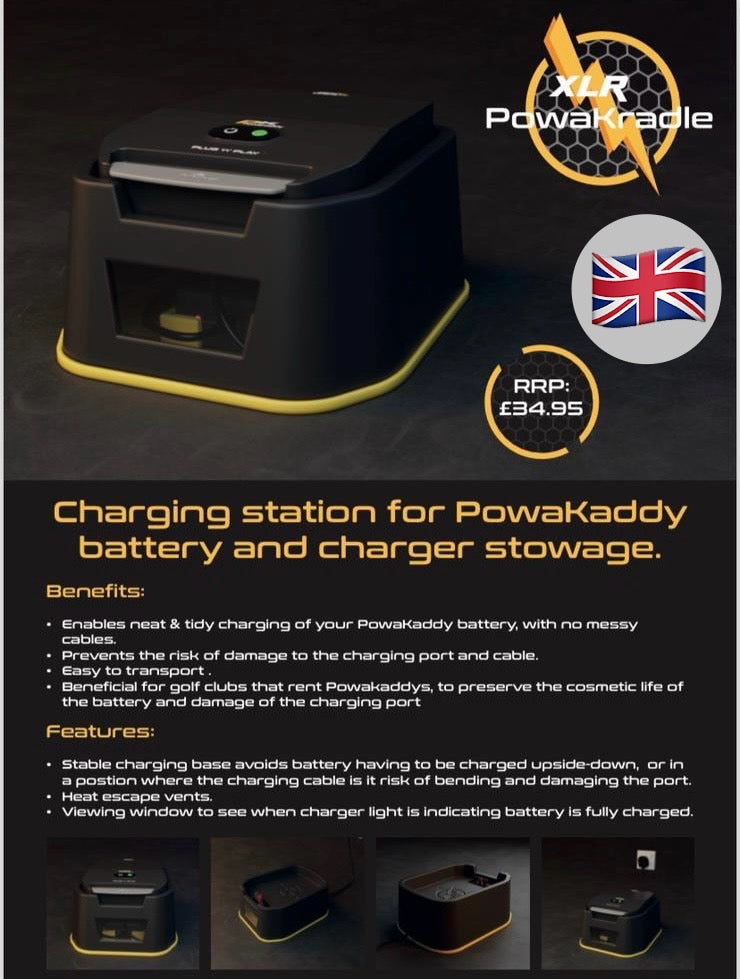 PowaKaddy Golf Trolley Battery & Charger Storage Station