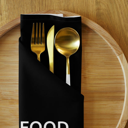 The Best Food Comes To Those Who Wait - Black Napkin Set