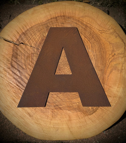 12″ Rusty Fat Font Metal Letters For The Home And Garden A–Z & 0–9
