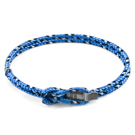Blue Think Ocean Signature Silver and Rope Bracelet