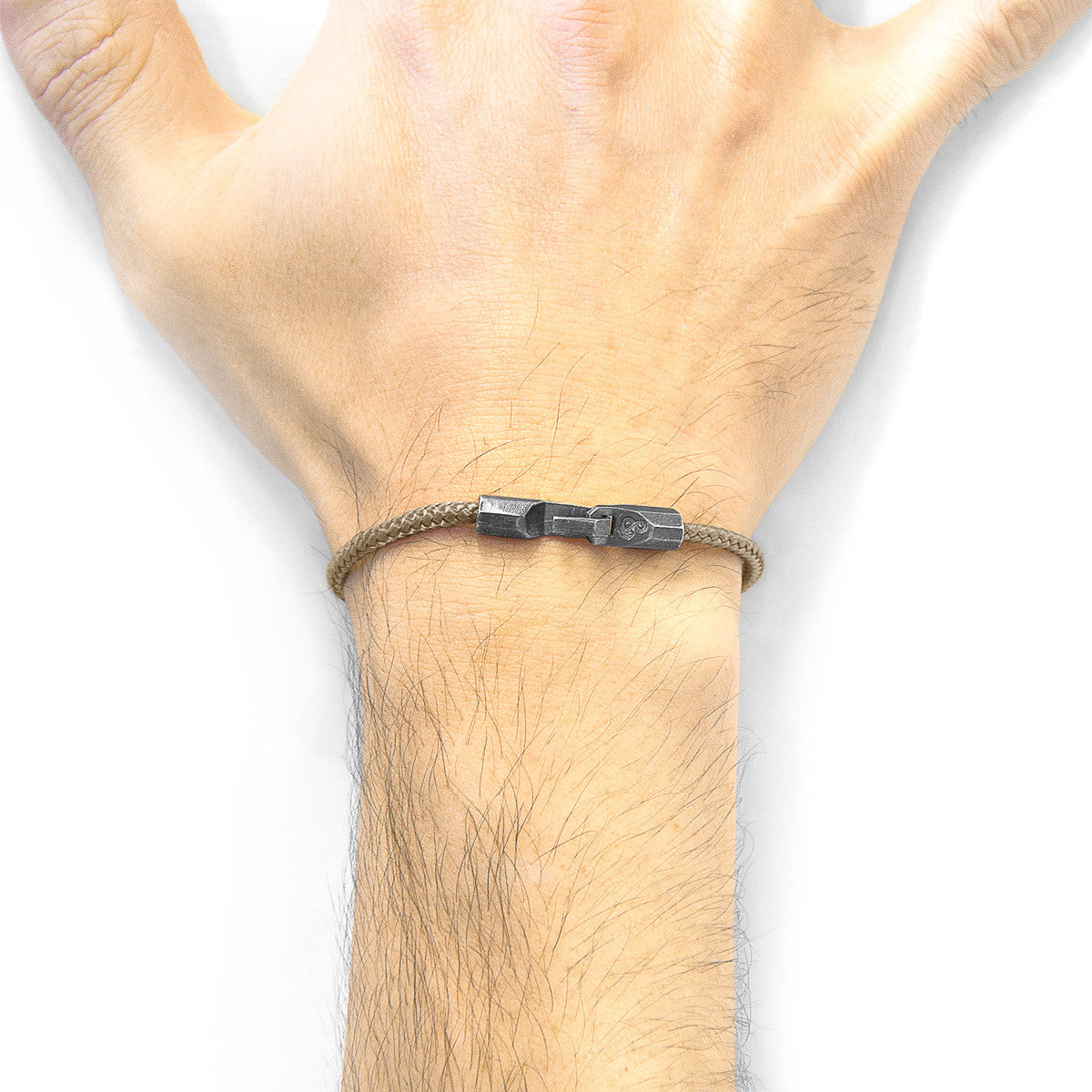 Sand Brown Talbot Silver and Rope Bracelet