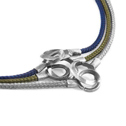 Ocean Blue Montrose Silver and Rope Bracelet