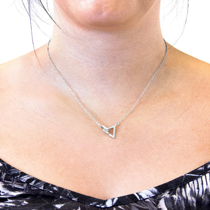 Geometric Triangle Link Paradise Silver Necklace Pendant