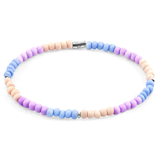 Pastel Multicoloured Sophia Silver and Glass SKINNY Bracelet