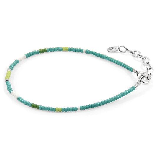 Green - Green Layla Silver and Miyoko Glass Bracelet