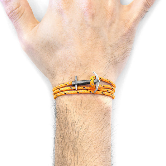Orange Admiral Anchor Silver and Rope Bracelet (No. 1-75 Only)