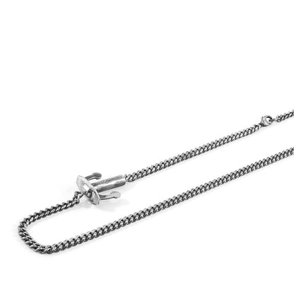 Union Anchor Double Silver Chain Bracelet