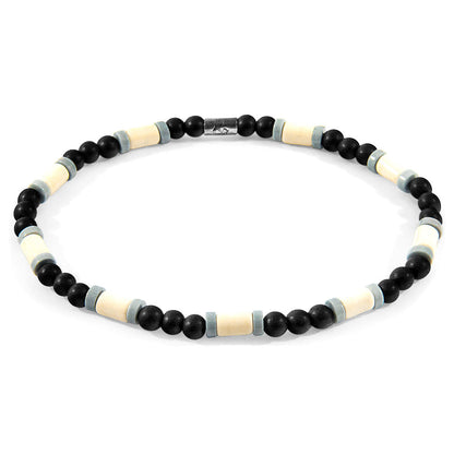 Off-White Turquoise, Grey Agate and Black Ebony Wood Samuel Silver and Stone SKINNY Bracelet