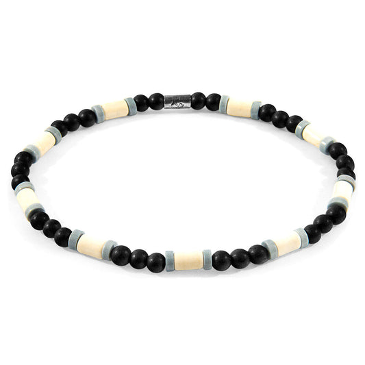 Off-White Turquoise, Grey Agate and Black Ebony Wood Samuel Silver and Stone SKINNY Bracelet