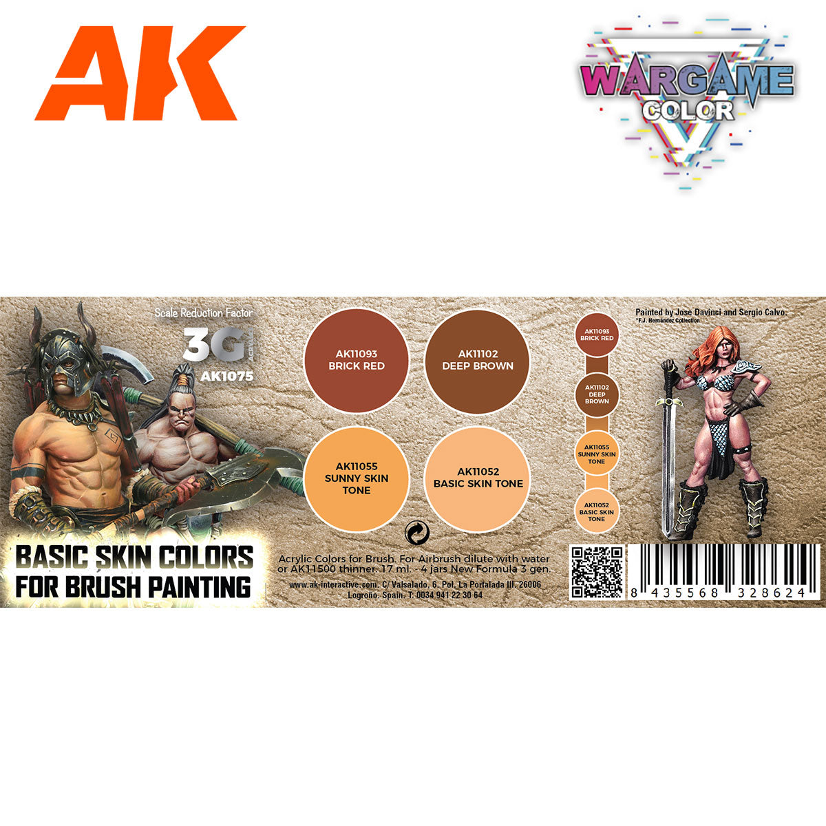AK Interactive Wargame Color Set: Basic Skin Colors (AK1075)