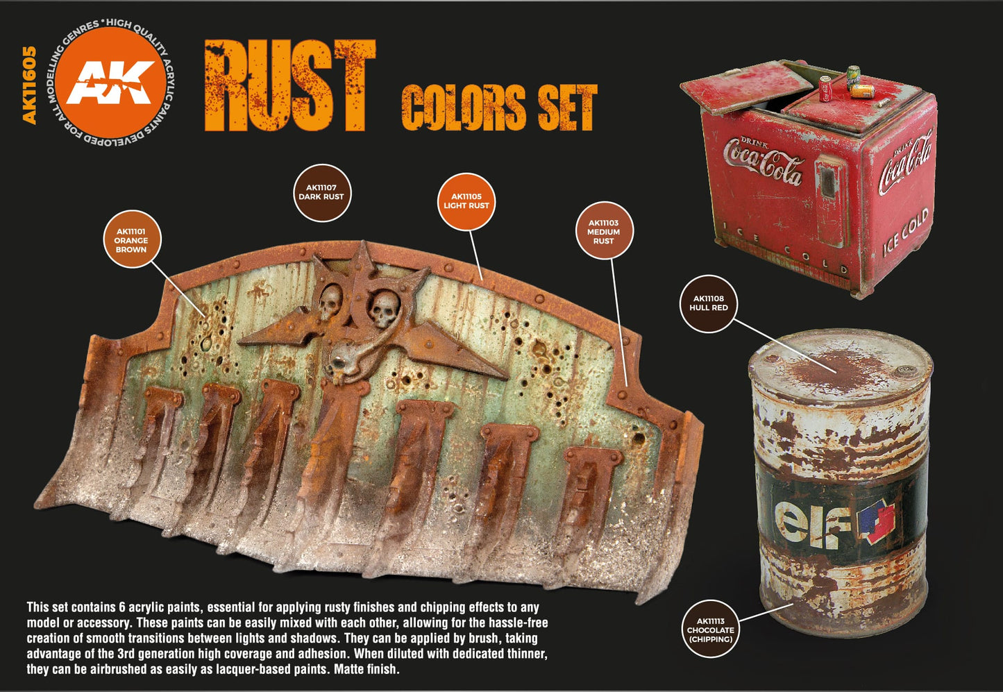 AK Interactive 3rd Gen Acrylic Rust & Abandoned Set