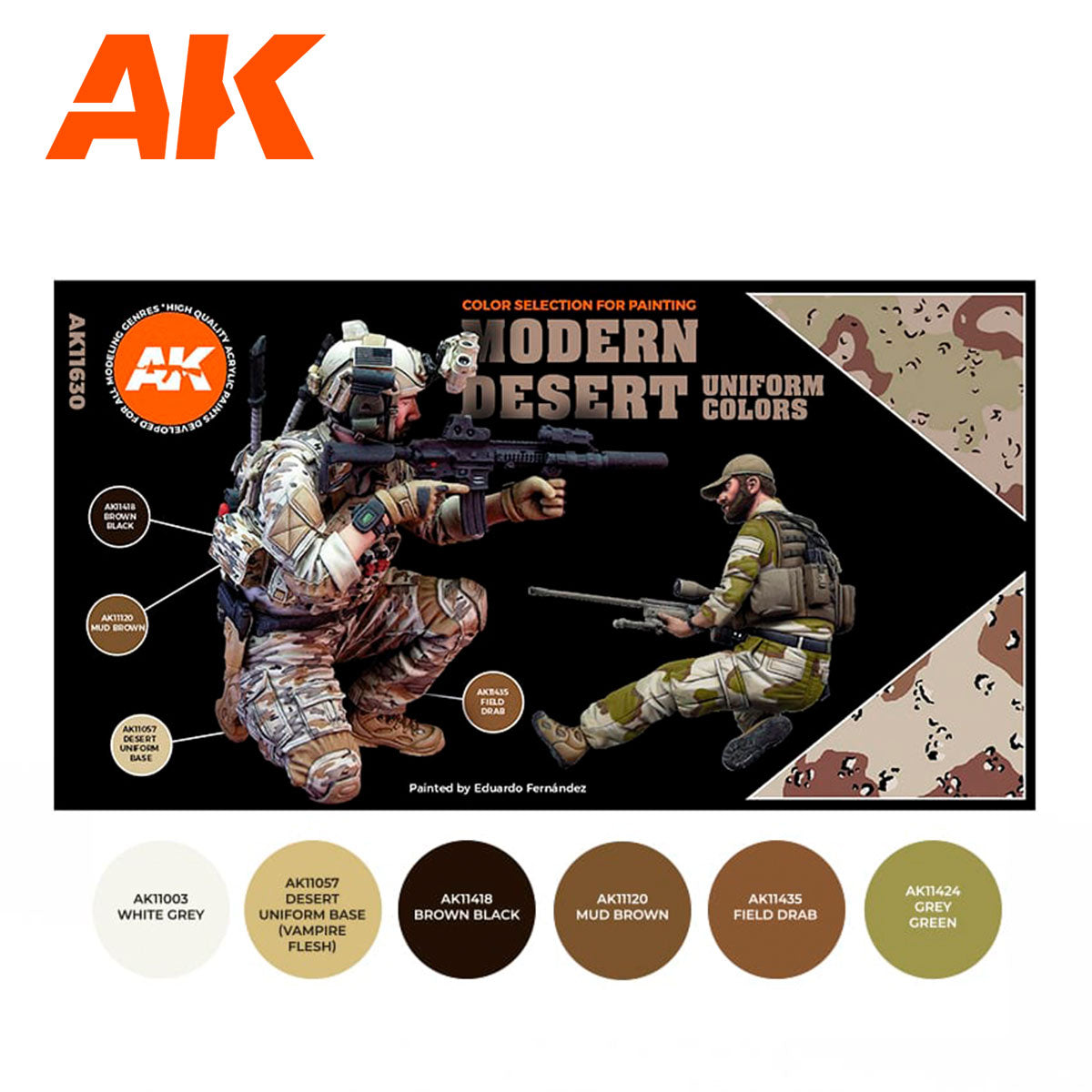 AK Interactive 3rd Gen Figure Paint Set - Modern Desert Uniform Colors