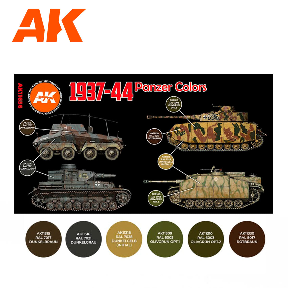AK Interactive 3rd Gen AFV Paint Set - German Panzer Colors 1937-44
