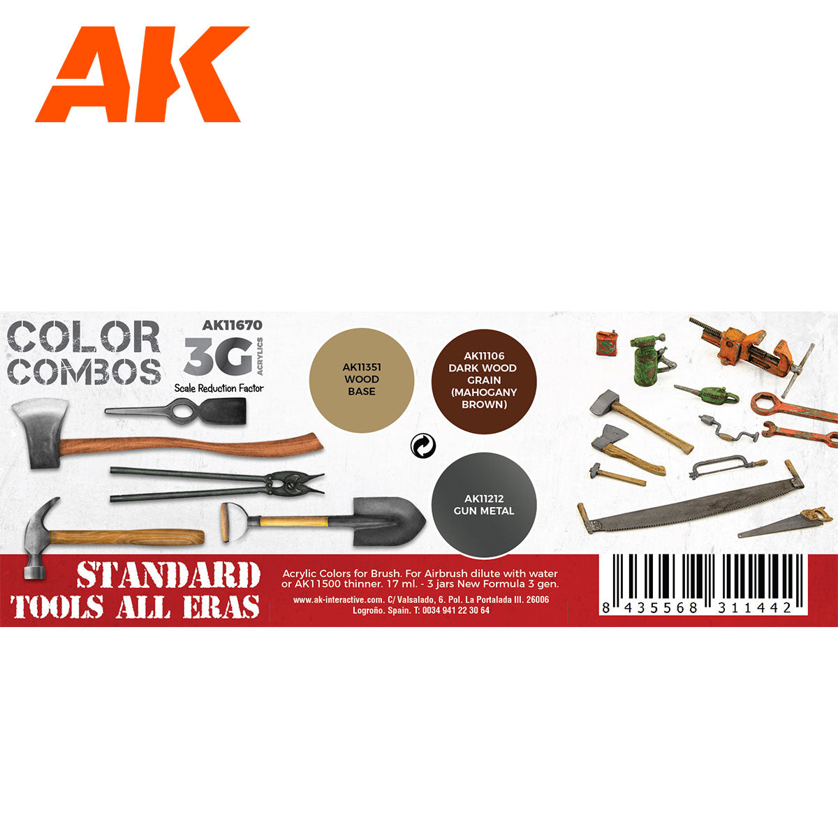 AK Interactive 3rd Gen AFV Paint Set - Standard Tools All Eras Combo AK11670
