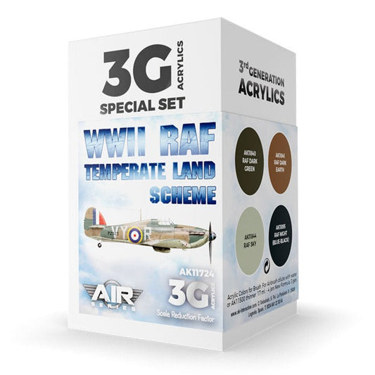 AK Interactive 3G Paint Set - WWII RAF Temperate Land Scheme