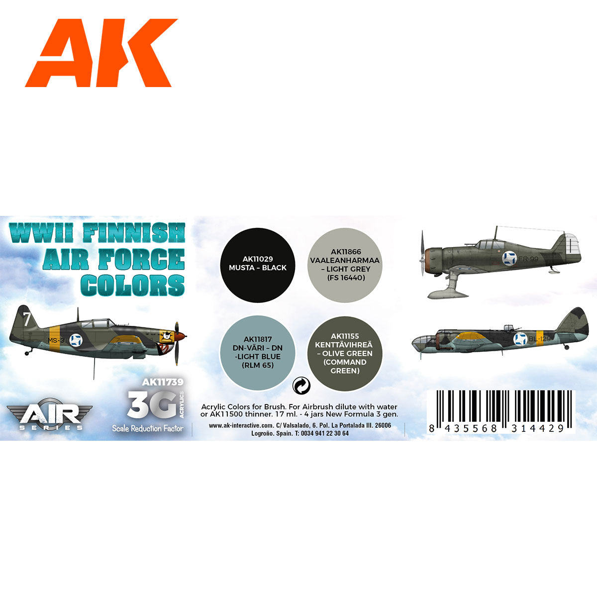 AK Interactive - WWII Finnish Air Force Colors Set 3G