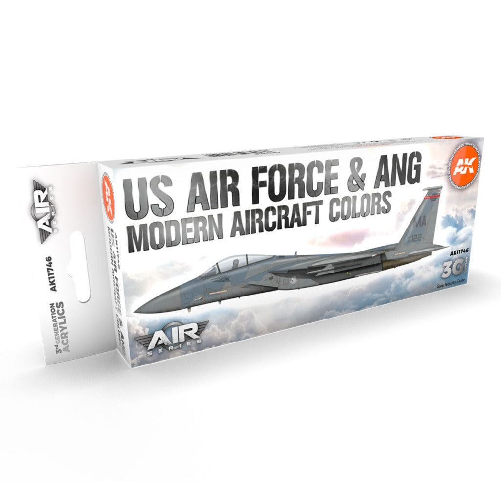 AK Interactive 3rd Gen Aircraft Paint Set - US Air Force & ANG Modern Aircraft Colors Set
