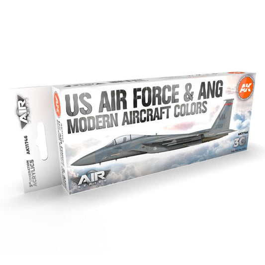AK Interactive 3rd Gen Aircraft Paint Set - US Air Force & ANG Modern Aircraft Colors Set