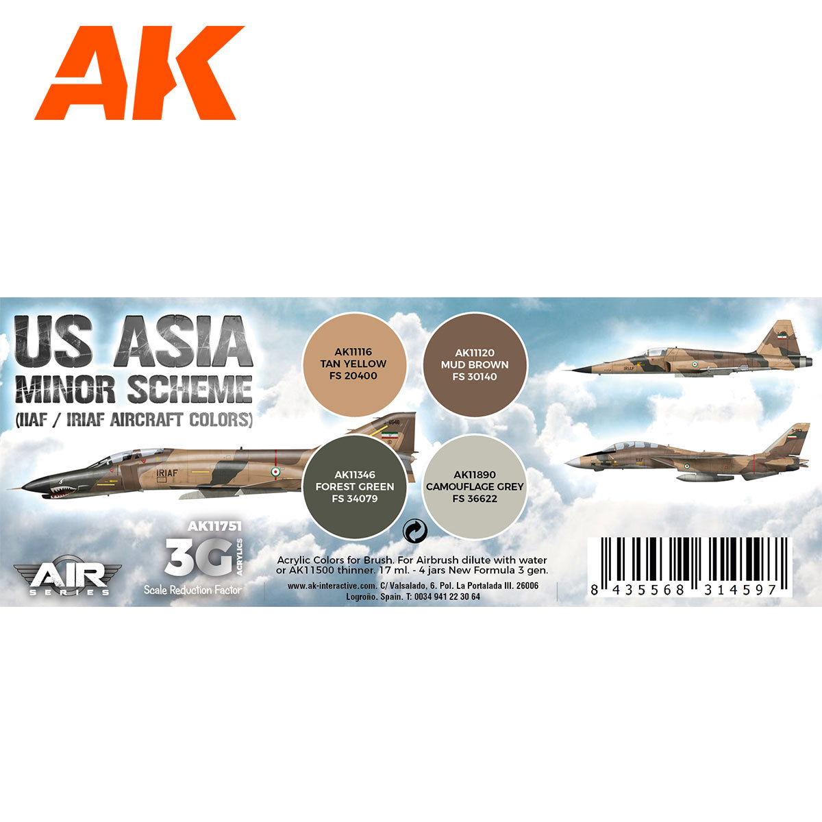 AK Interactive - US Asia Minor Scheme (IIAF/IRIAF Aircraft) Set