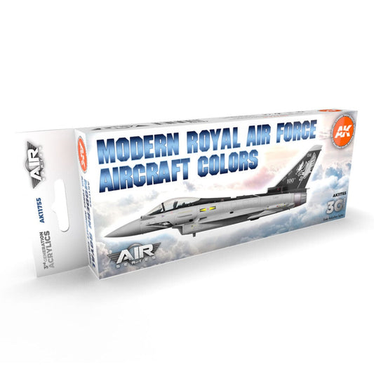 AK Interactive 3rd Gen Aircraft Paint Set - Modern Royal Air Force Aircraft Colors Set