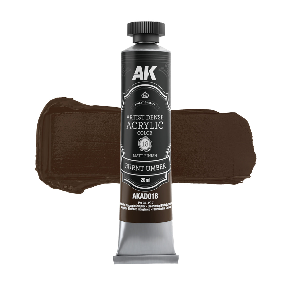 AK Interactive Dense Acrylic Black & White Set (6 tubes 20ml)
