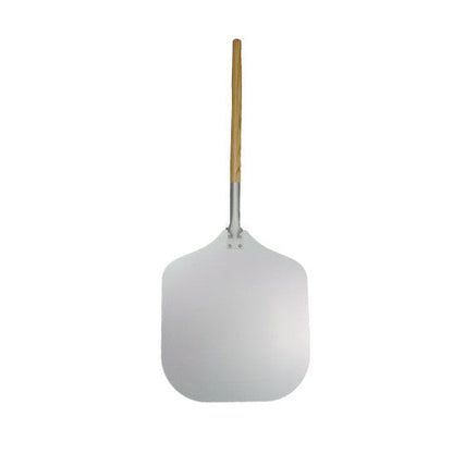 12" Aluminium Pizza Peel with Wooden Handle - Overall Length 30 Inches