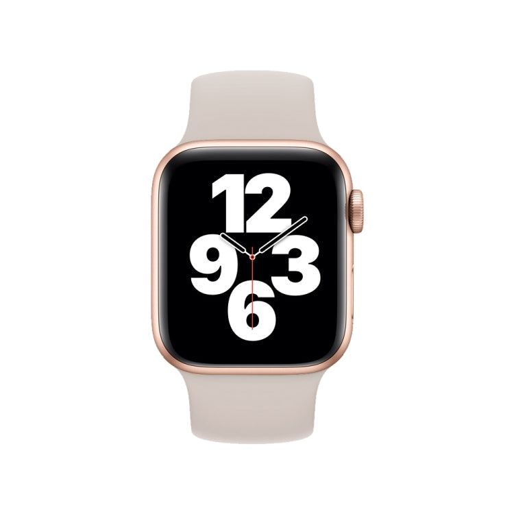 For Apple Watch Ultra 49mm&Watch Ultra 2 49mm / Series 10 46mm / 9&8&7 45mm / SE 3&SE 2&6&SE&5&4 44mm / 3&2&1 42mm Solid Color Elastic Silicone Watch Band, Size:M 143mm