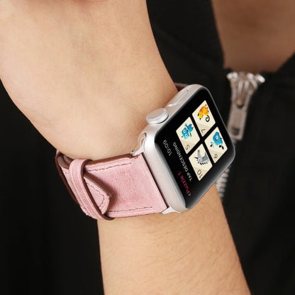 For Apple Watch Ultra 49mm&Watch Ultra 2 49mm / Series 10 46mm / 9&8&7 45mm / SE 3&SE 2&6&SE&5&4 44mm / 3&2&1 42mm Fresh Style Genuine Leather Watch Band, 42mm