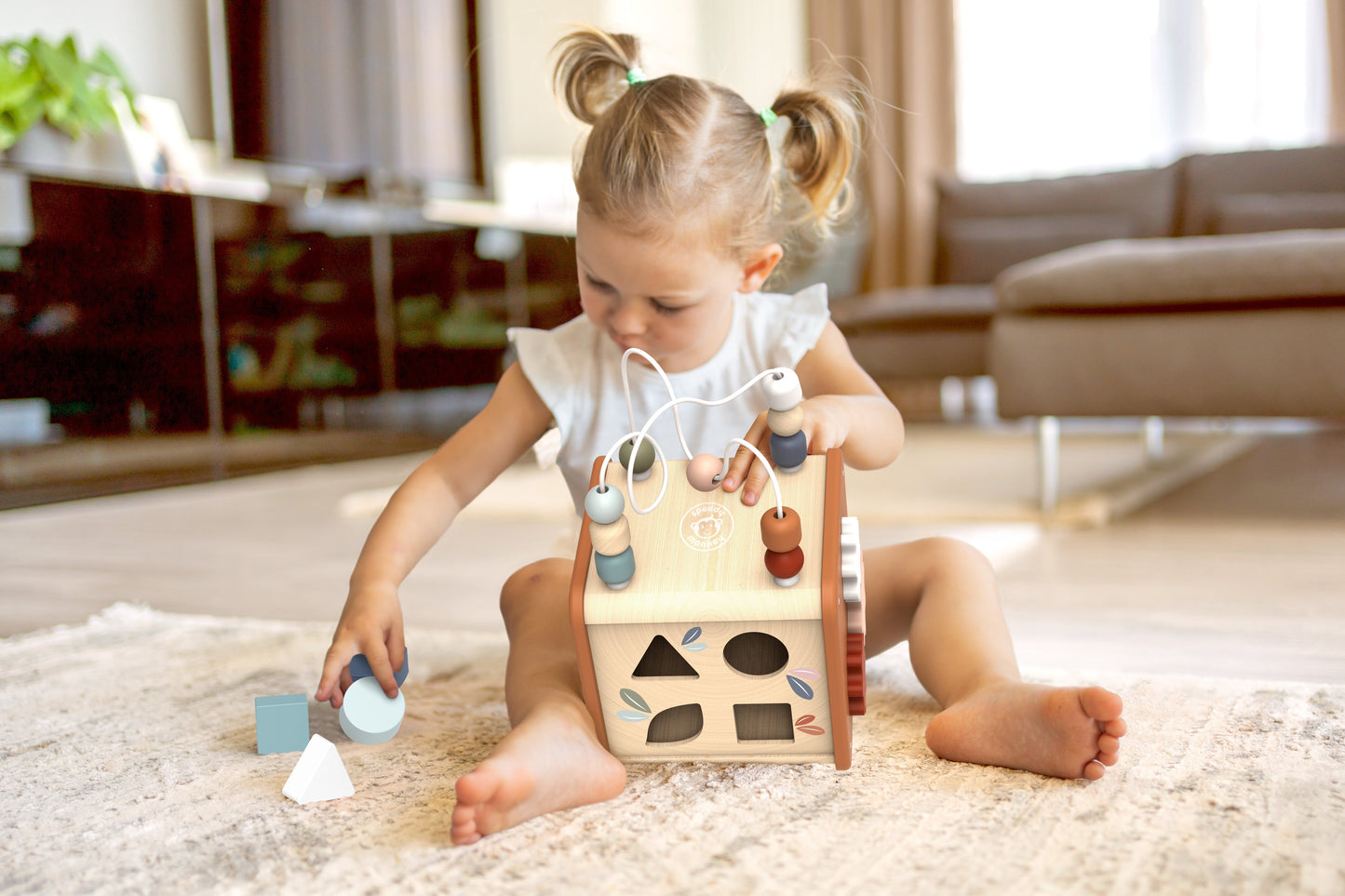 Speedy Monkey Wooden 5 in 1 Activity Cube
