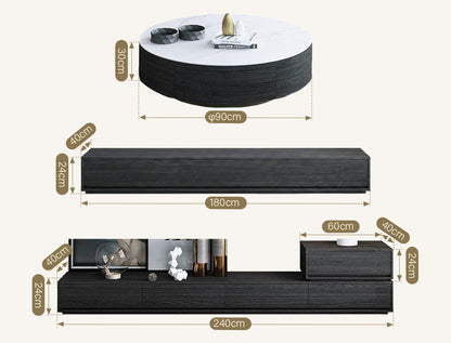 Agnes TV Stand, Black Oak