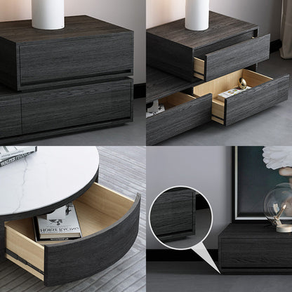 Agnes TV Stand, Black Oak