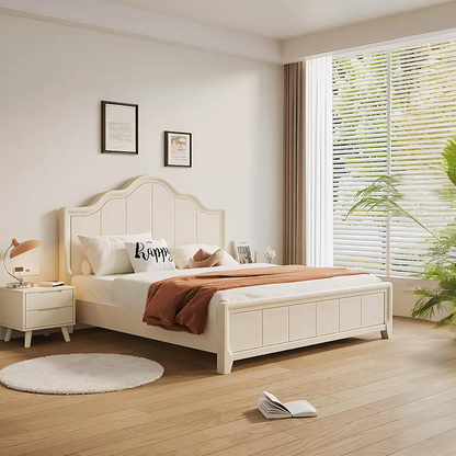 Agnes King Size / Super King Size Bed With Storage, Cream
