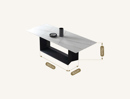 Alme Dining Table, Black Base
