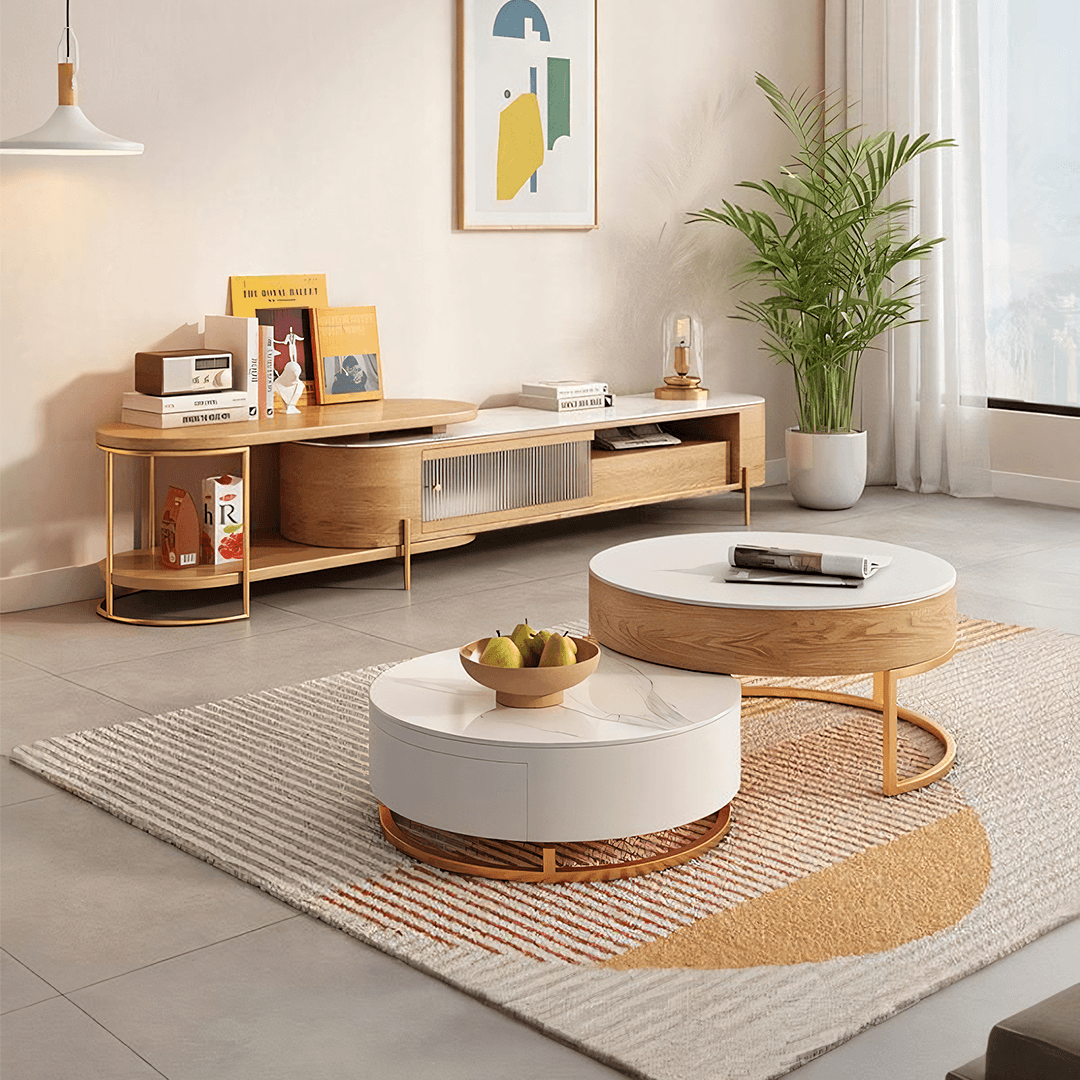 Amanda Living Room Set, Amanda Coffee Table, Light Oak