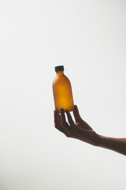 Frosted Amber Bottle and Cap
