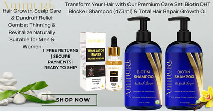 Ammuri Biotin DHT Blocker Shampoo & Hair Repair Oil - Hair Loss Treatment